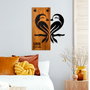 Wallity Love Birds 5 Escultura de pared de madera y metal